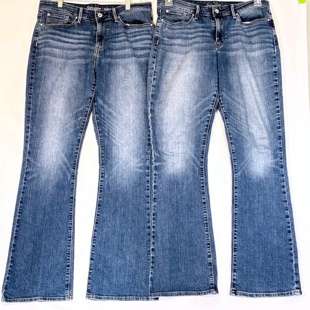 Lot of 2 Signature by Levi's Modern Boot Cut Jeans Womens 10 Med Wash Stretch
